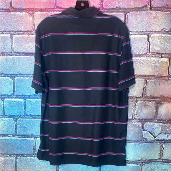 Nordstrom Men's Black Polo Shirt with Neon Stripes Size Large - Picture 3 of 6